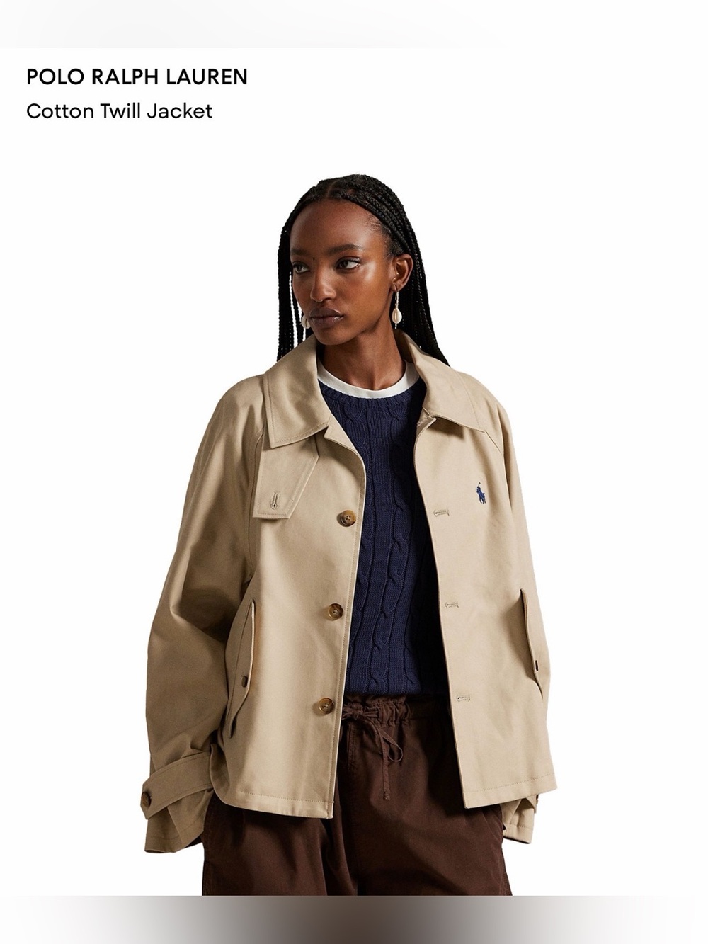 NWT Polo by Ralph Lauren Khaki Cotton Twill Trench Jacket